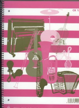 Nótnapappír, gormabók, hefur einnig rúðustrikaðar síður