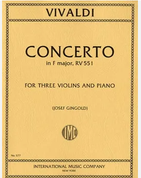 Vivaldi: Concerto in F major, 3 fiðlur og píanó