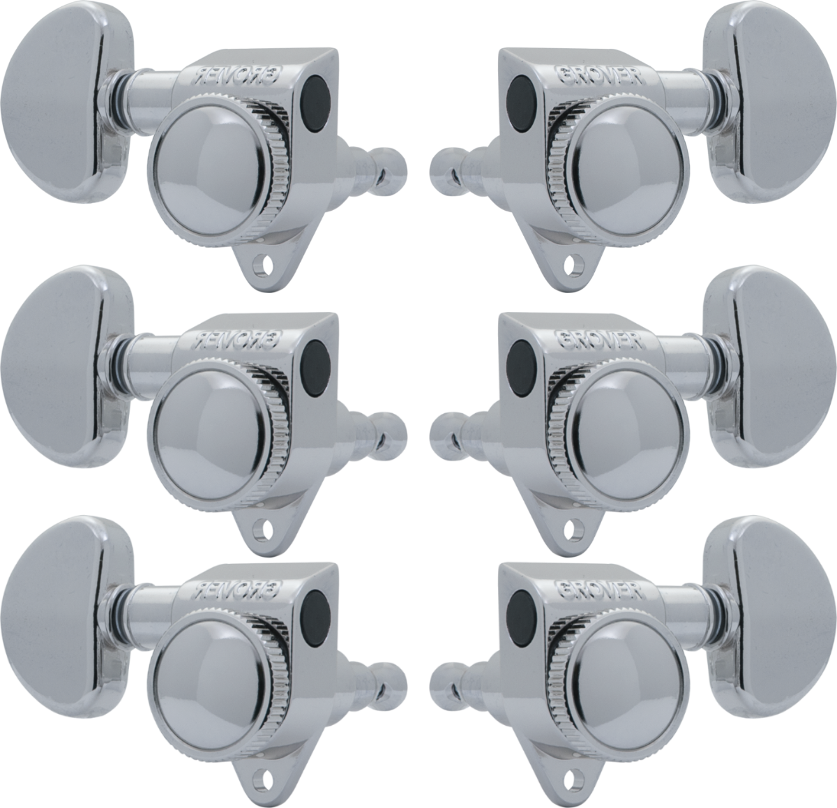 GROVER Tuners, Rotomatic Roto-Grip locking, 3 per side, Chrome