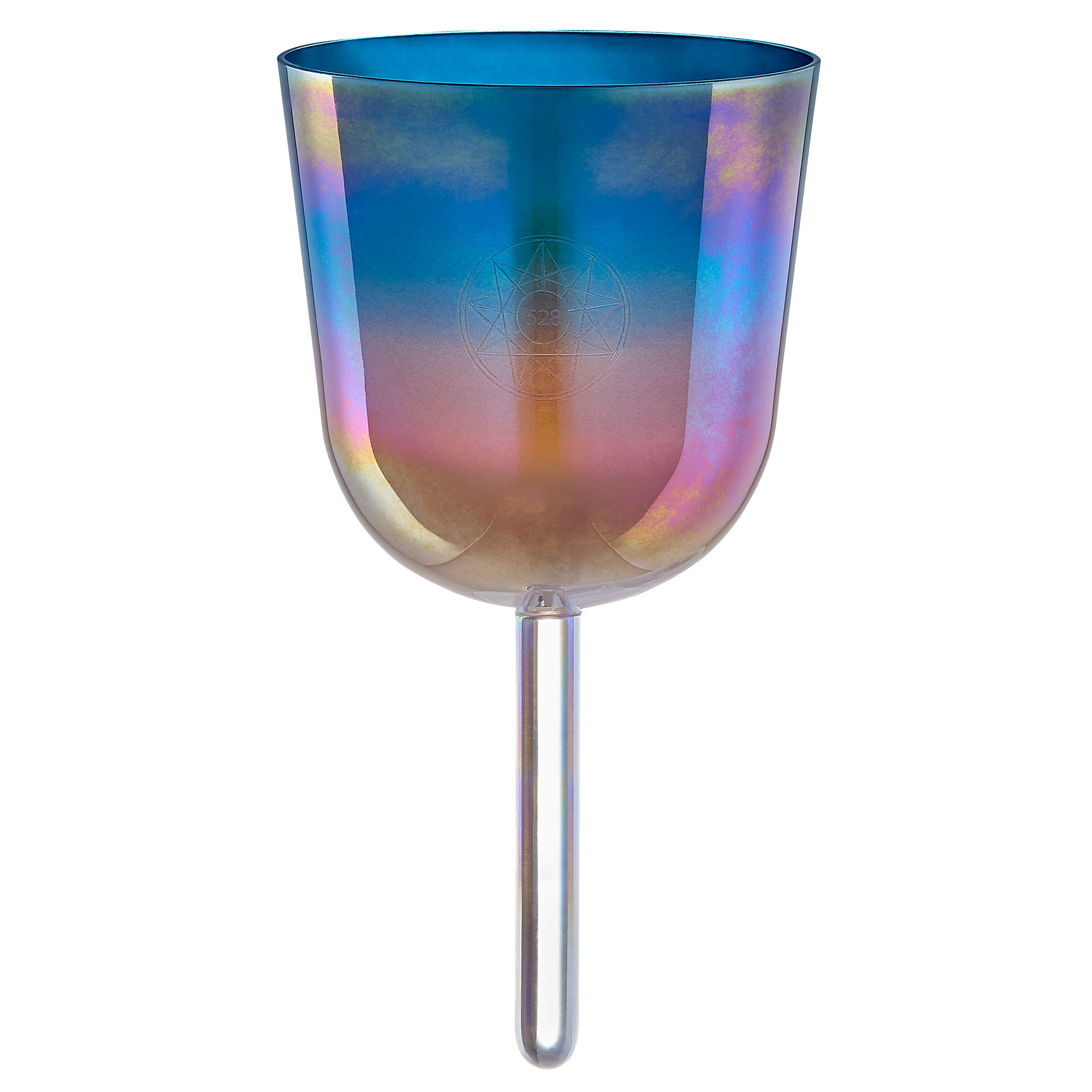 Sonic Energy 4.25" Essence Solfeggio Crystal Singing Bowl Mi 528 Hz, Sunrise Blue