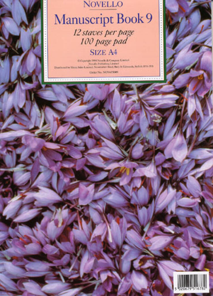 Nótnapappír,Novello no.19.  A3 - Score