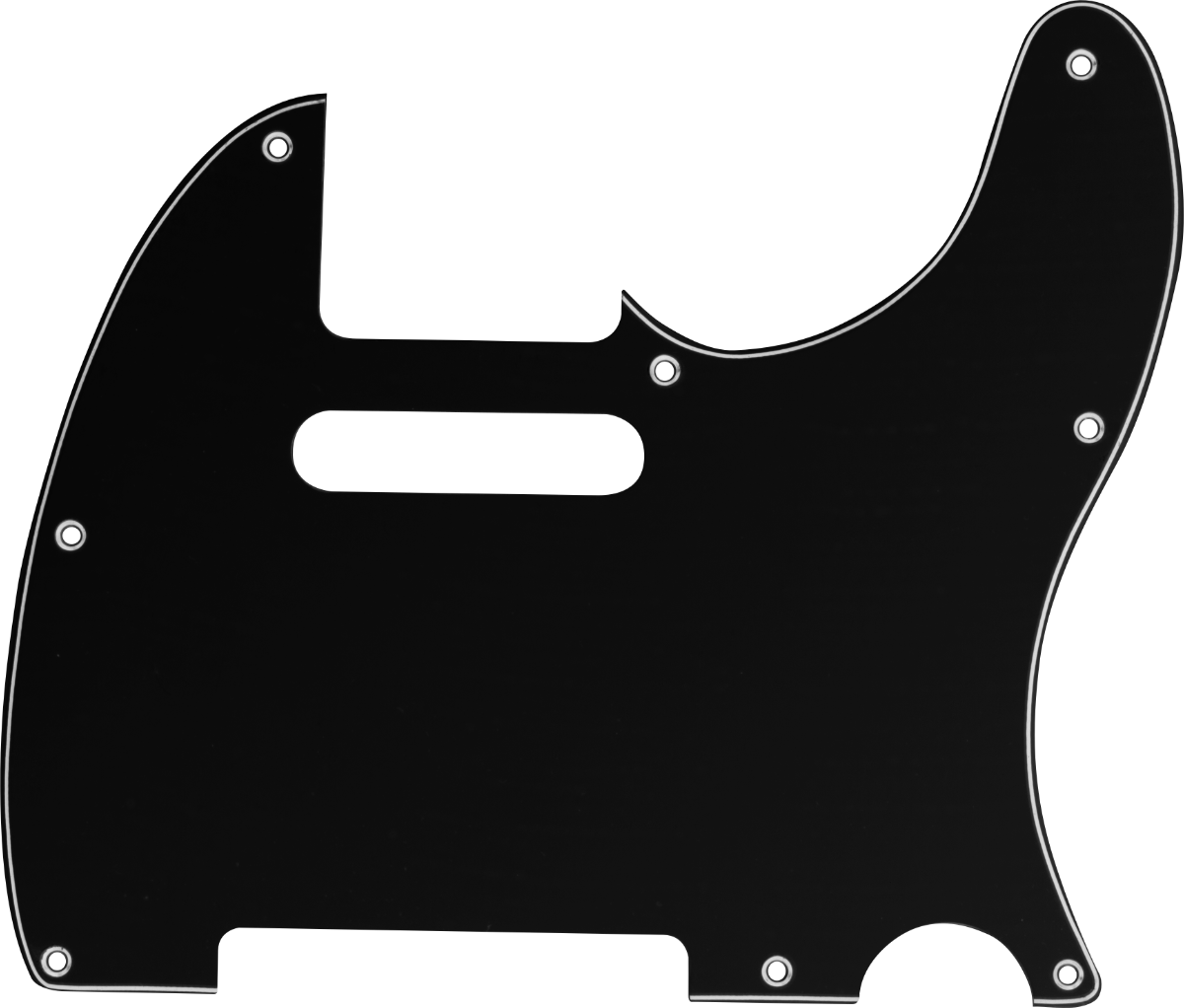 Pickguard - Tele® style, 3-Ply, 8 Hole, Black/White/Black