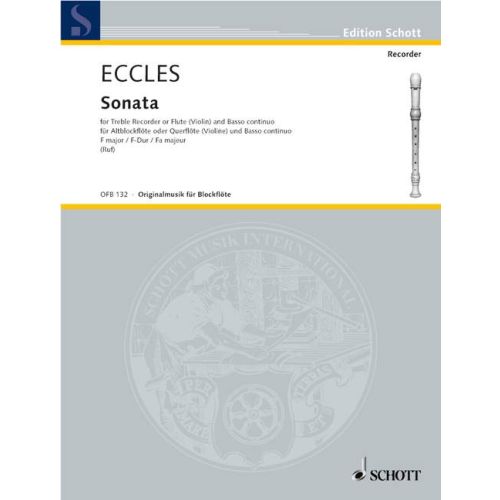 Eccles: Sonata, treble recorder and piano