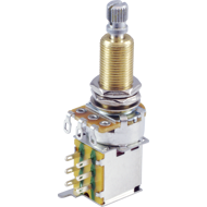Potentiometer - 500kΩ, Linear, Knurled Shaft,LONG, DPDT, Push-Push
