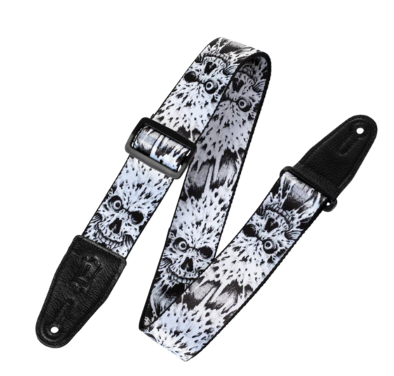 Levy's 2" gítaról Skull Series, hvít