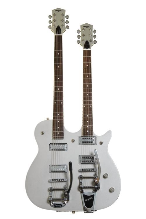 Gretsch G5566 Jet Double Neck, Silver