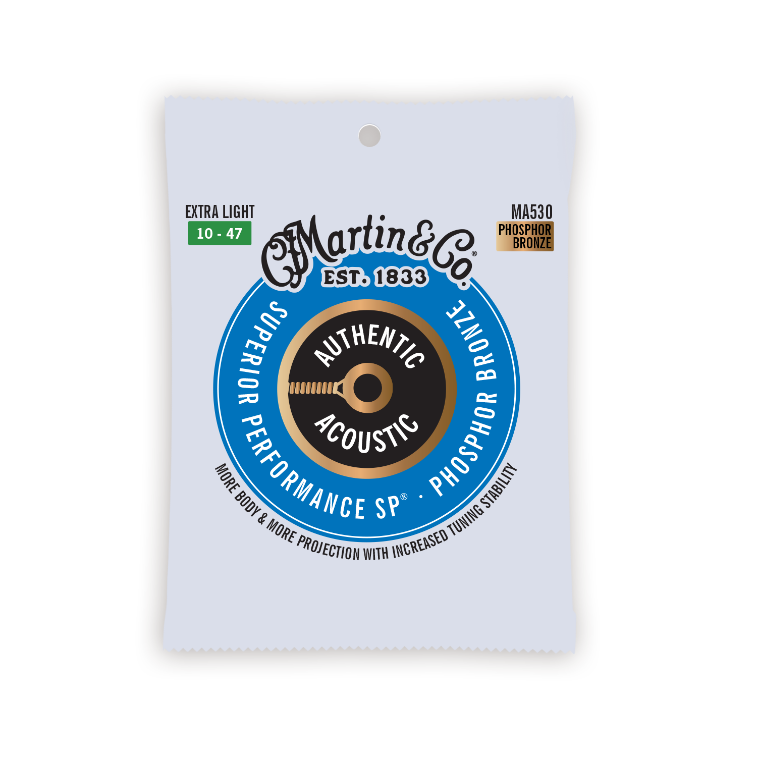 Martin MA530 gítarstrengir, 10-47, Phosphor Bronze