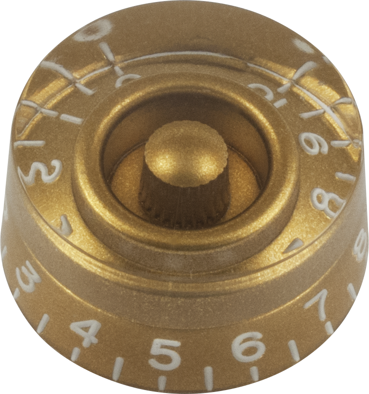 Knob - Speed, Embossed Numbers, Gibson Style, Gold