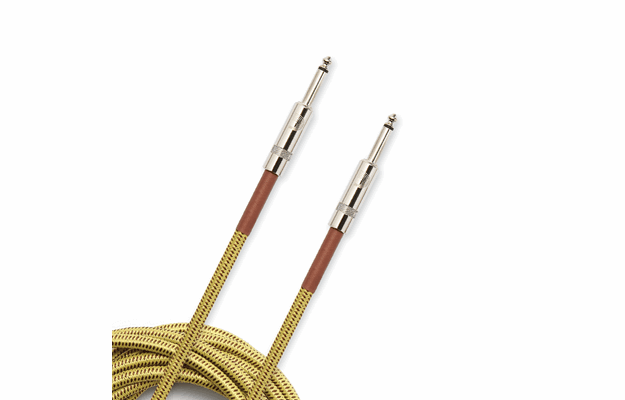 D'Addario Braided Instrument Cable, 15ft, gul