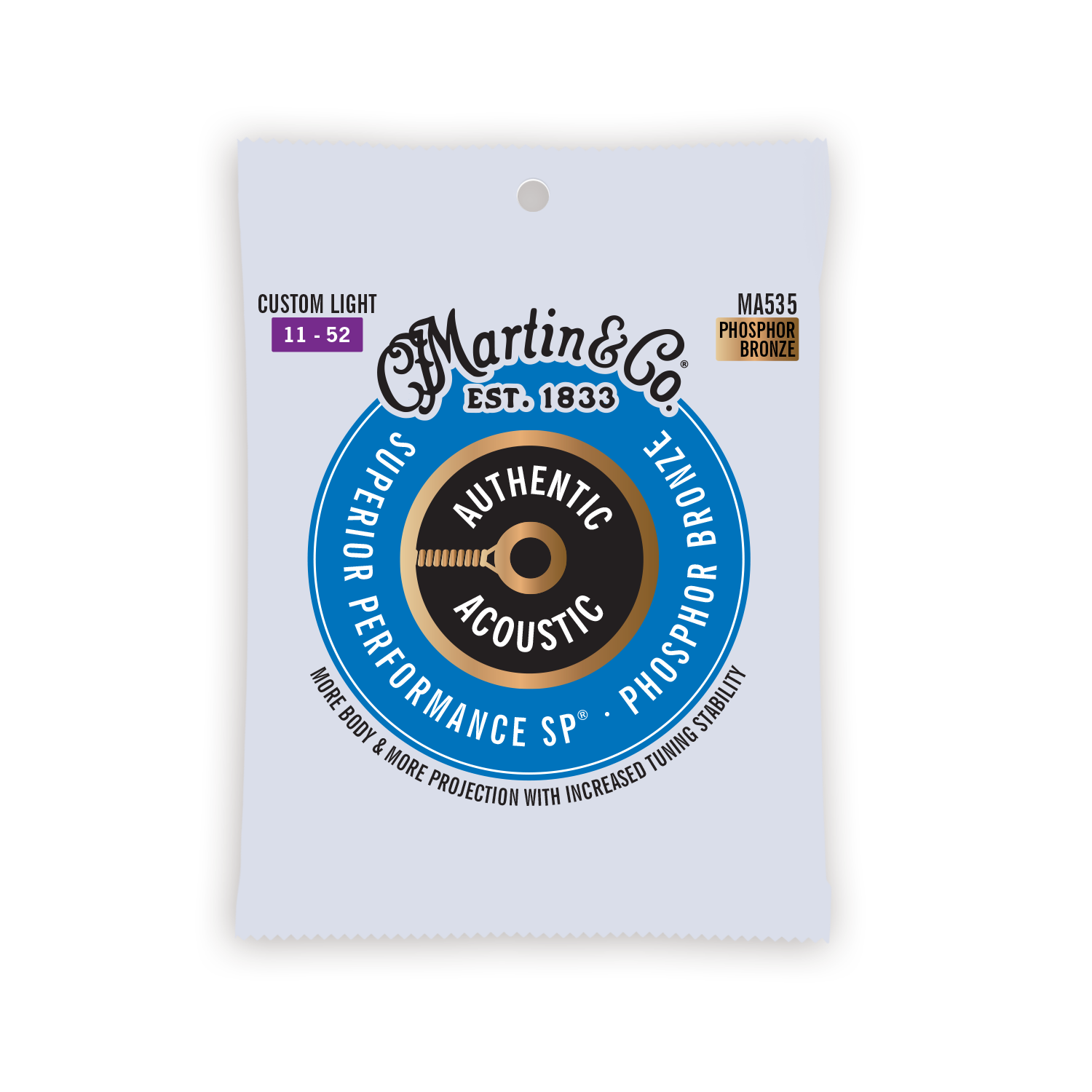 Martin MA535 gítarstrengir, 11-52, Phosphor Bronze