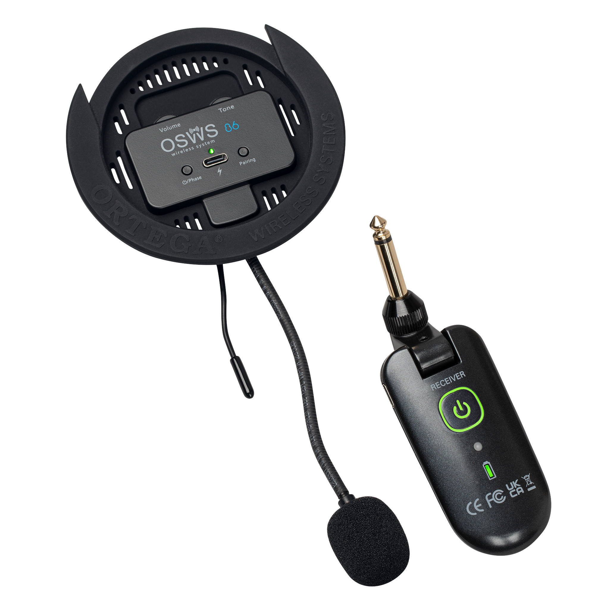 Ortega Wireless Soundhole Pickup System, nylonstrengja gítar