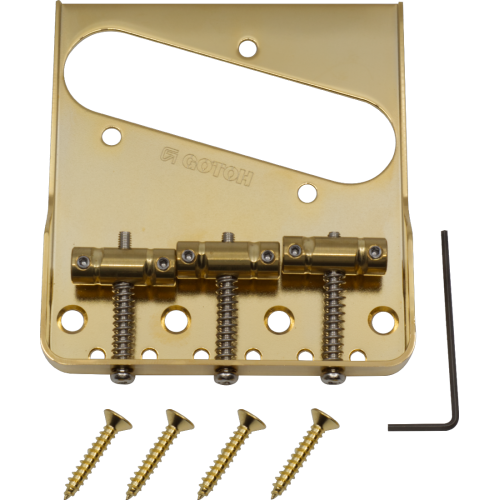 GOTOH Bridge, BS-TC1S, Vintage Tele, Cut-Down Sides,Gold In-Tune Saddles