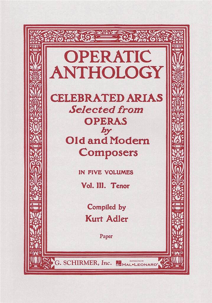 Operatic Anthology Vol III - Tenor