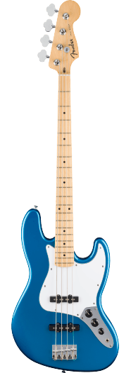 Fender Standard Jazz Bass, Maple, White Pickguard, Aqua Marine Metallic
