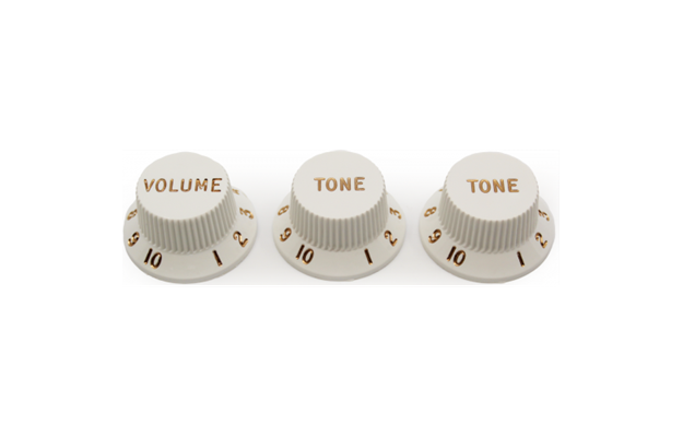 Knobs - Fender, Stratocaster, 1 Volume, 2 Tone, White