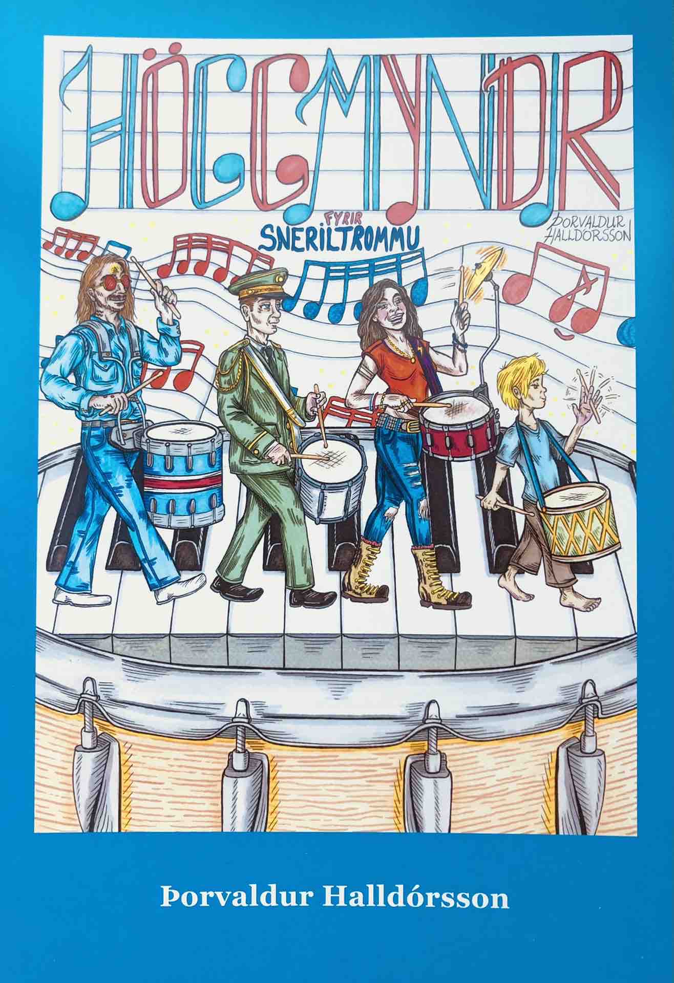 Höggmyndir fyrir sneriltrommu