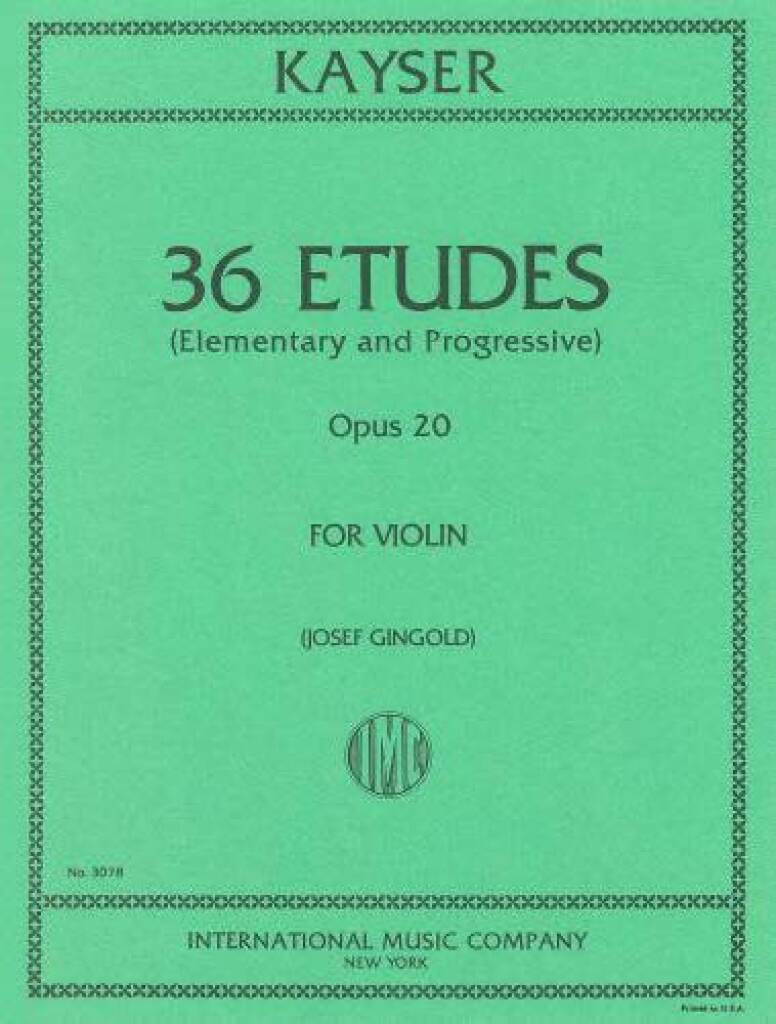 Kayser: 36 etudes , Opus 20