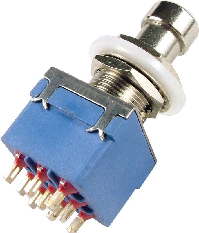 Footswitch - 3PDT, Blue, latching-type