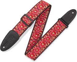 Levy's 2" Asian jacquard weave guitar strap, Red