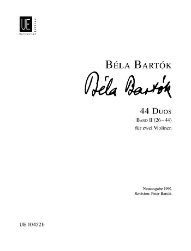 Bartók: 44 Duets For Two Violins - Book 2
