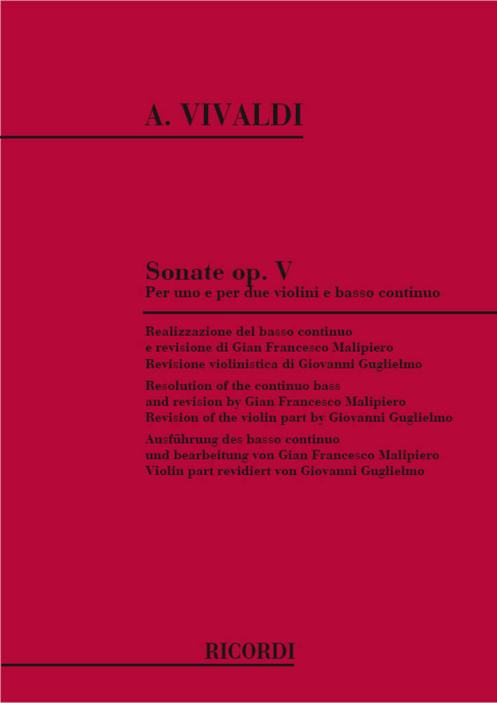 Vivaldi: 6 Sonatas,  Op.5 for one or two Violins and BC