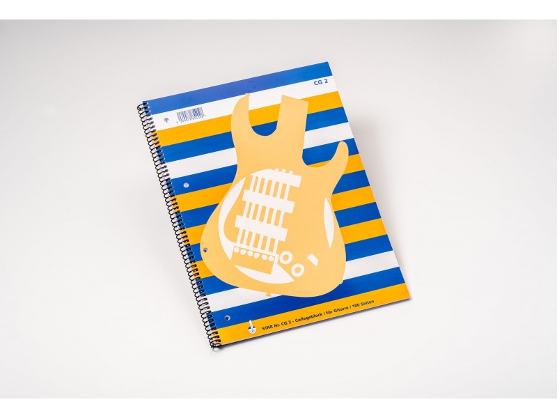 Nótnapappír, STAR CG 2, fyrir gítar, gormabók