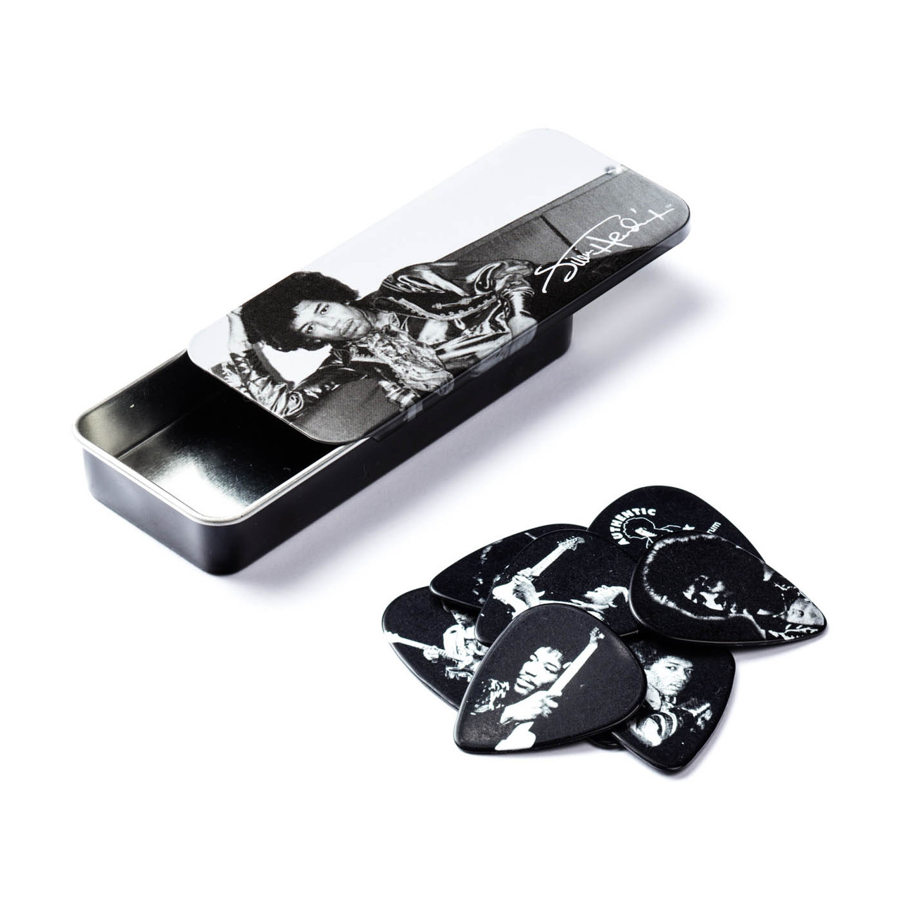 Dunlop Jimi Hendrix Silver Portrait Heavypick Tin