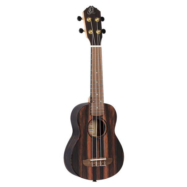 Ortega sópran ukulele, ebony , með poka