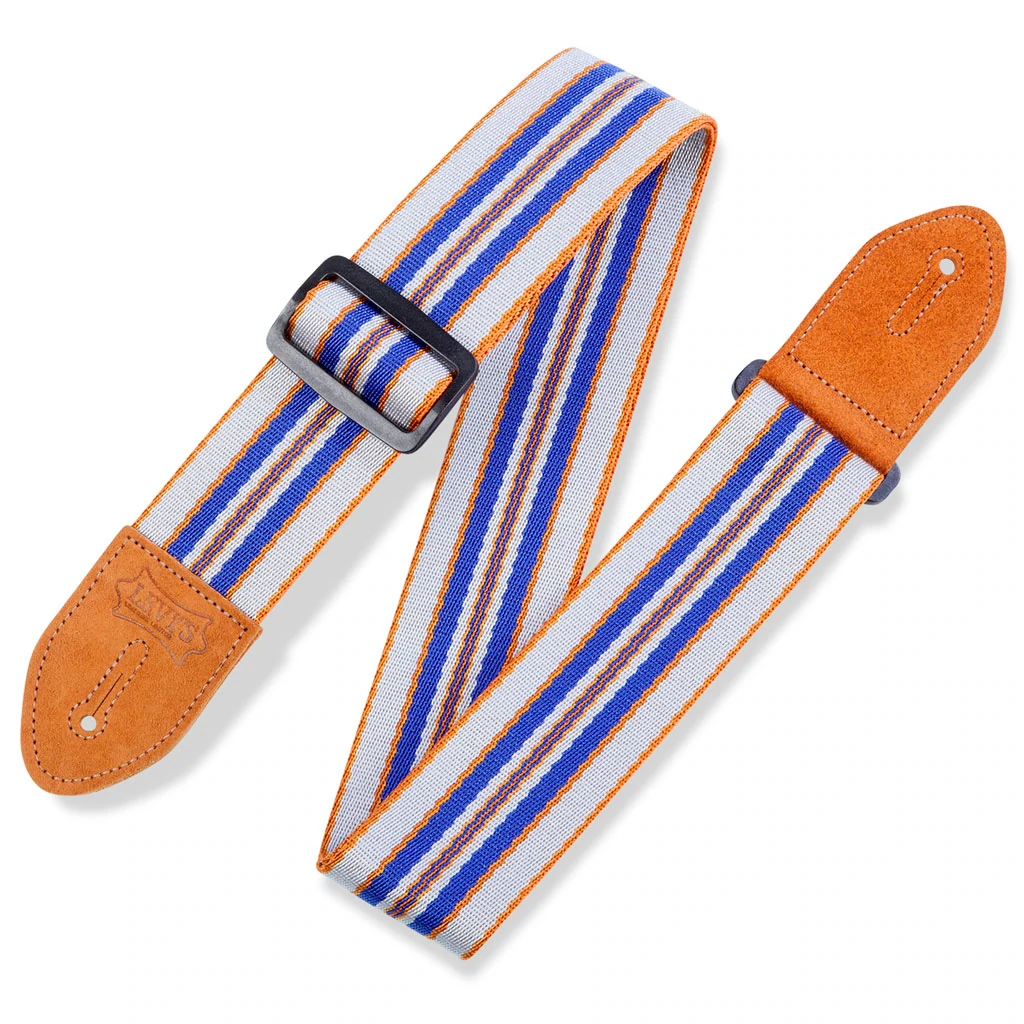 Levy's 2" gítaról, skyline Stripe, ljósbrún/grá og blá