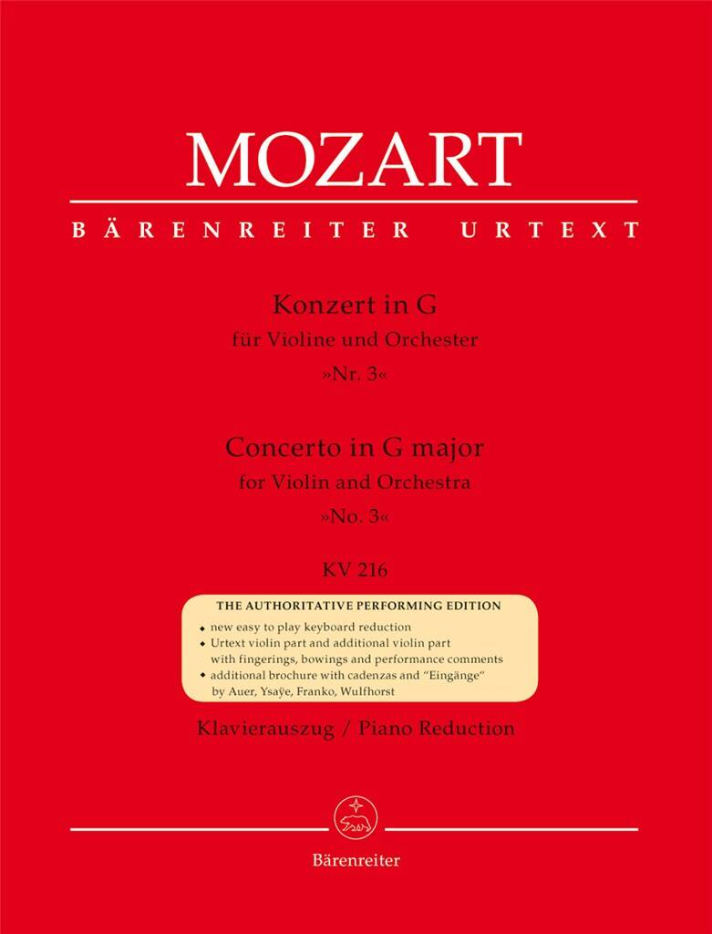 Mozart: Violin Concerto No.3 In G K.216