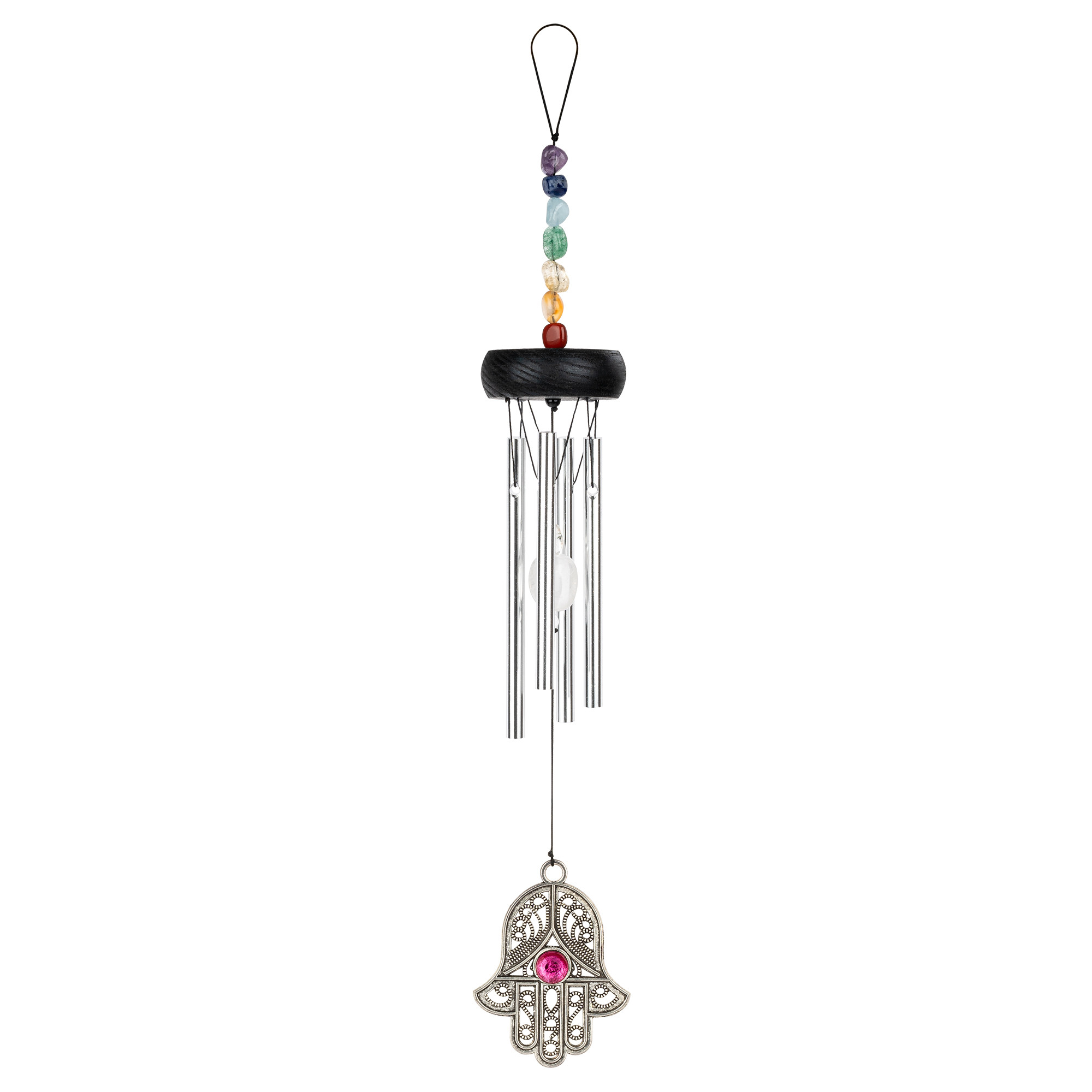 Sonic Energy Mini Chakra Chime 12", Hamsa Silver