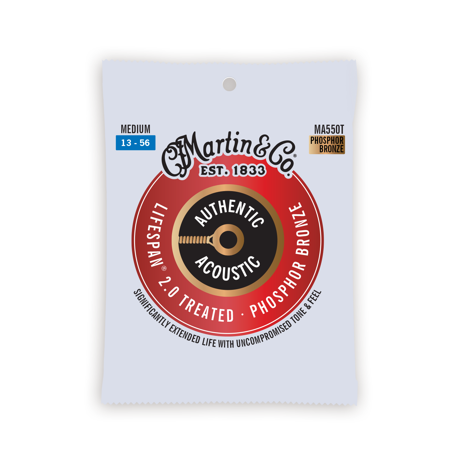 Martin MA550T gítarstrengir, 13-56, Phosphor Bronze, Lifespan