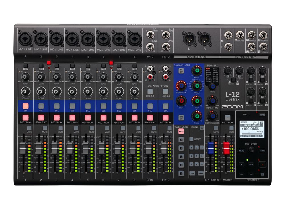 Zoom LiveTrak L-12 , 12 rása mixer