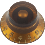 Knob - Top Hat, Embossed Numbers, Gibson Style, Amber