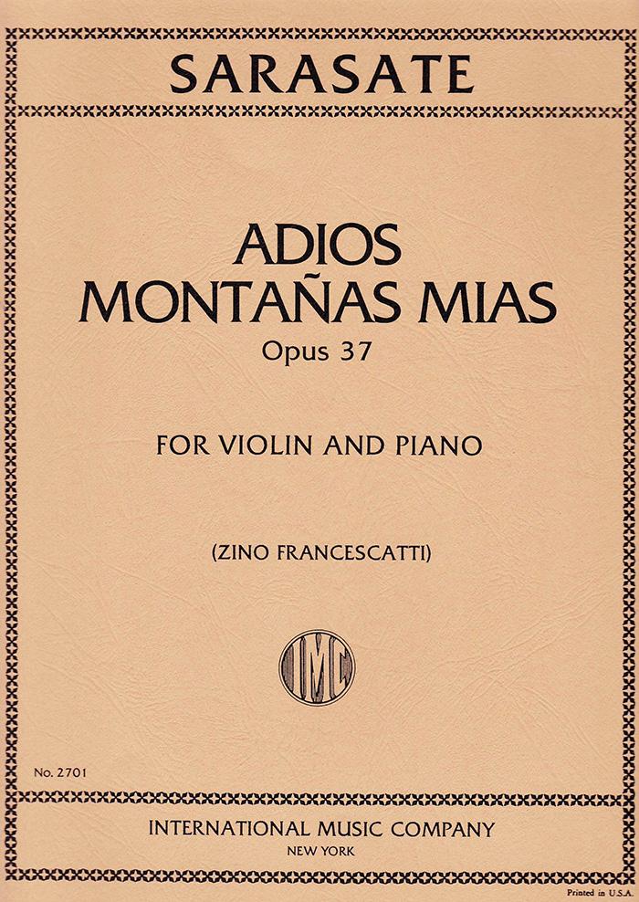 Sarasate: Adios Montanas Mias Op. 37, fiðla og píanó
