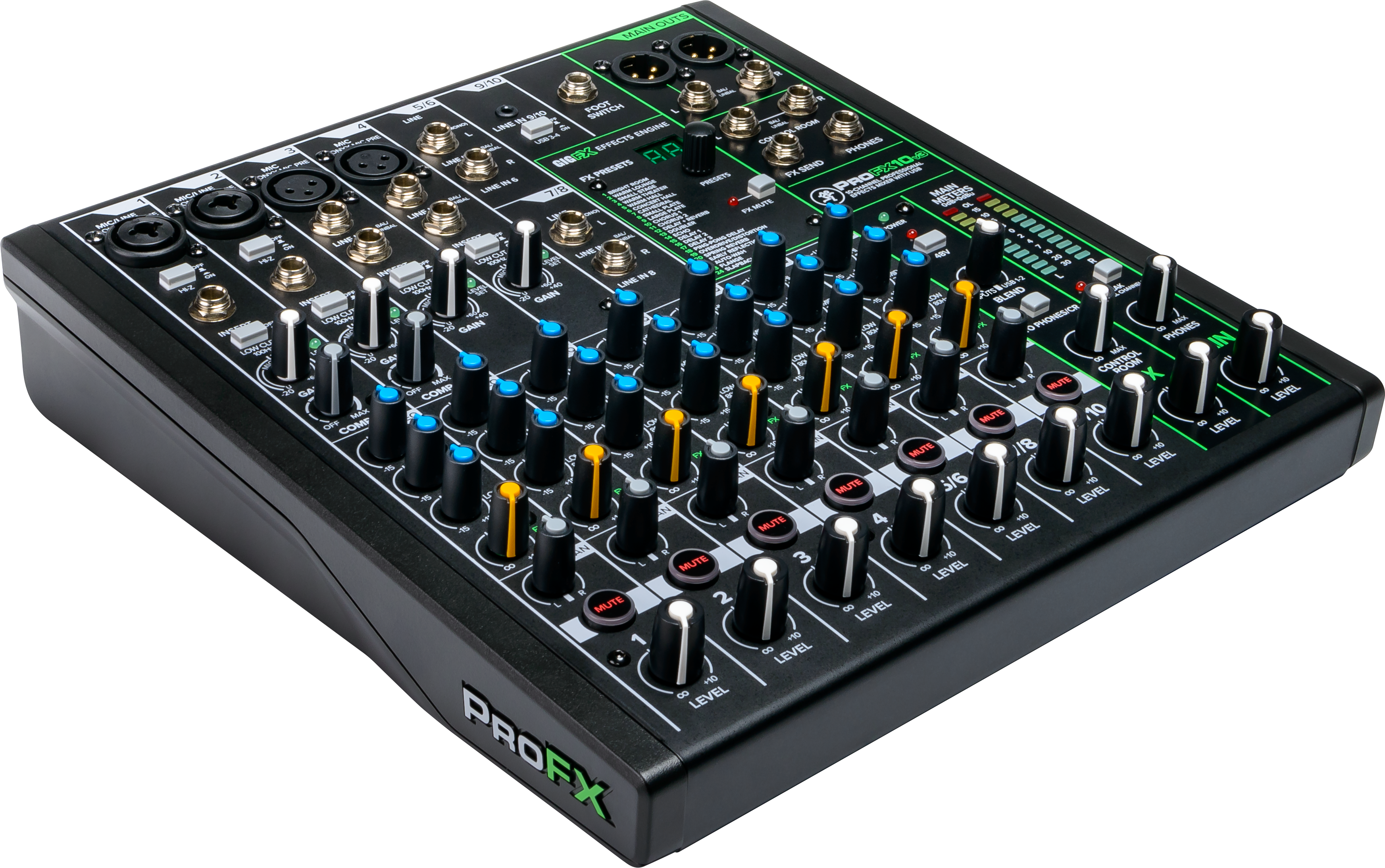 Mackie ProFX10v3 10 rása Professional Analog Mixer með USB