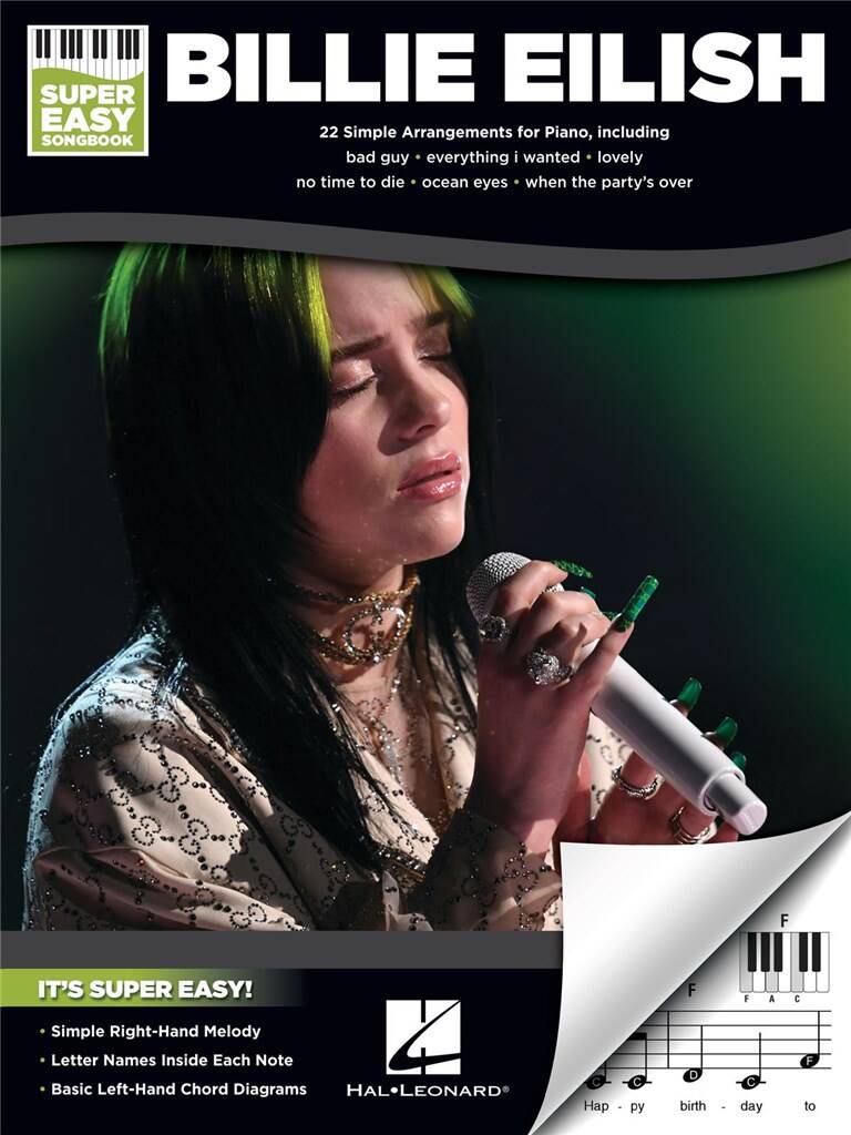 Billie Eilish - Super Easy Songbook, píanó