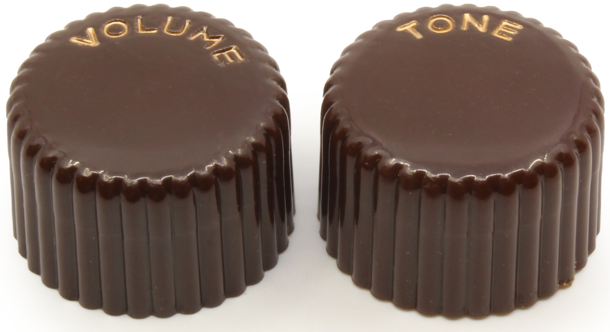 Knob - Vintage Cupcake, 1 Volume, 1 Tone, Push-On - Brown