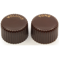Knob - Vintage Cupcake, 1 Volume, 1 Tone, Push-On - Brown