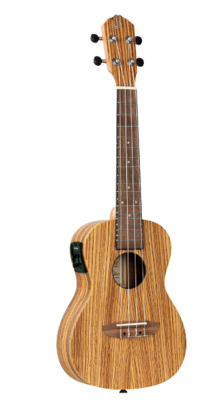Ortega Zebra Timber Concert ukulele, m/pickup og poka