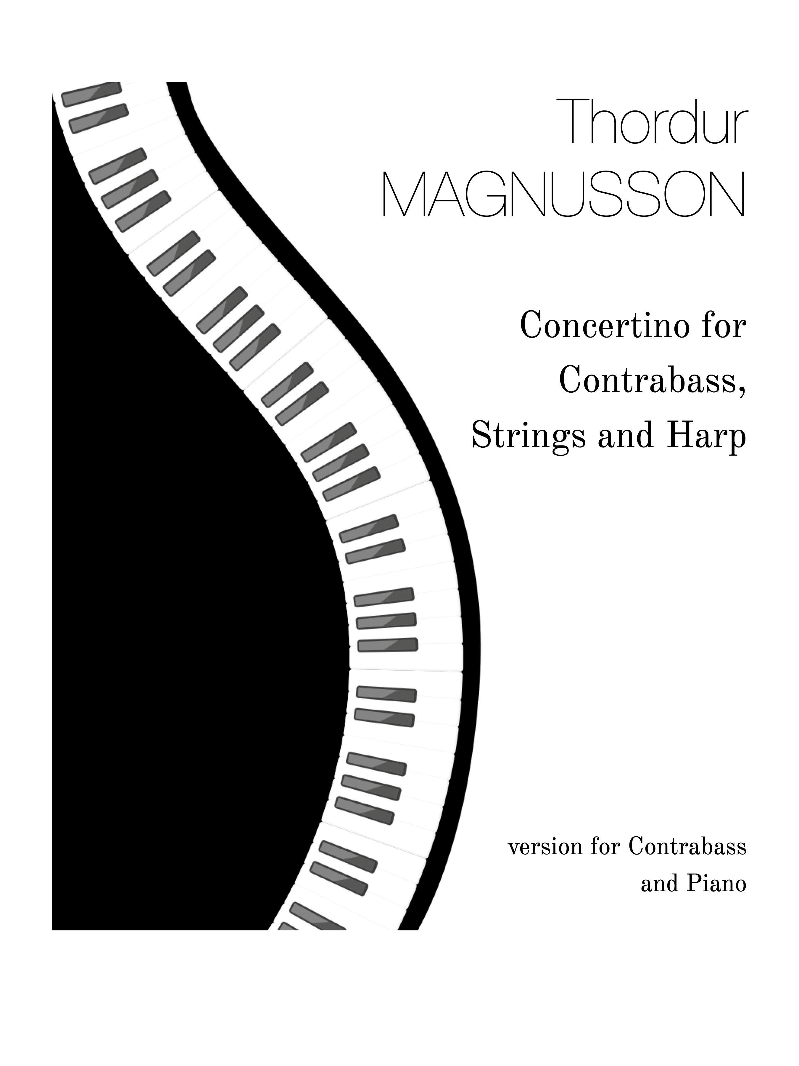 Concertino for Contrabass, Strings and Harp, píanóútgáfa