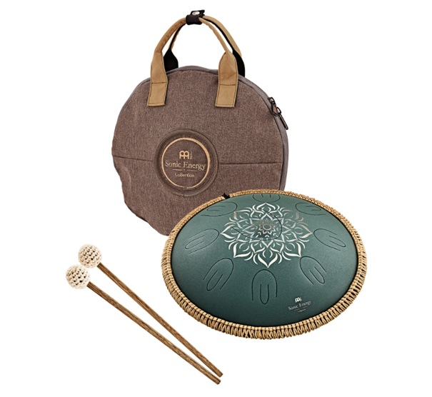 Sonic Energy Octave Steel Tongue Drum 16" - F Major/9 Notes/432 Hz - Dark Green