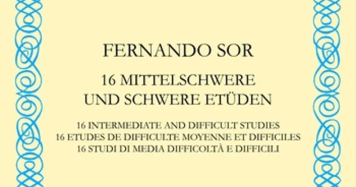 16 intermediate Images High Quality Grahic Fernando Sor: 16 Intermediate and Difficult Studies, gítar - Tónastöðin ...