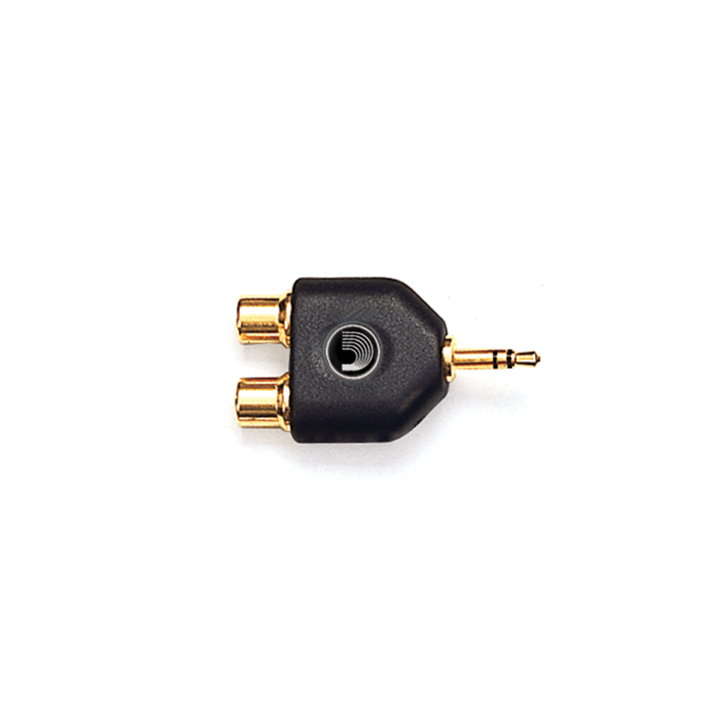 1/8 INCH MALE STEREO TO DUAL RCA FEMALE ADAPTOR