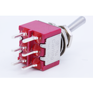 Switch - Carling, Mini Toggle, DPDT, 2 Position, PC Pins