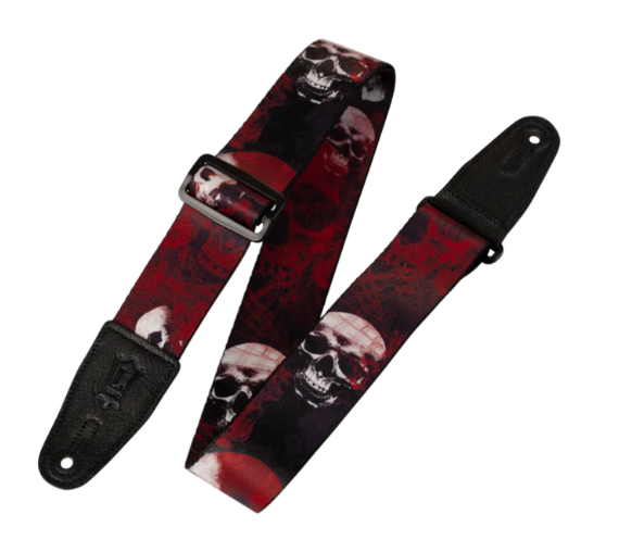 Levy's 2" gítaról Skull Series, rauð