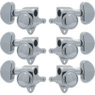 GROVER Tuners, Rotomatic Roto-Grip locking, 3 per side, Chrome