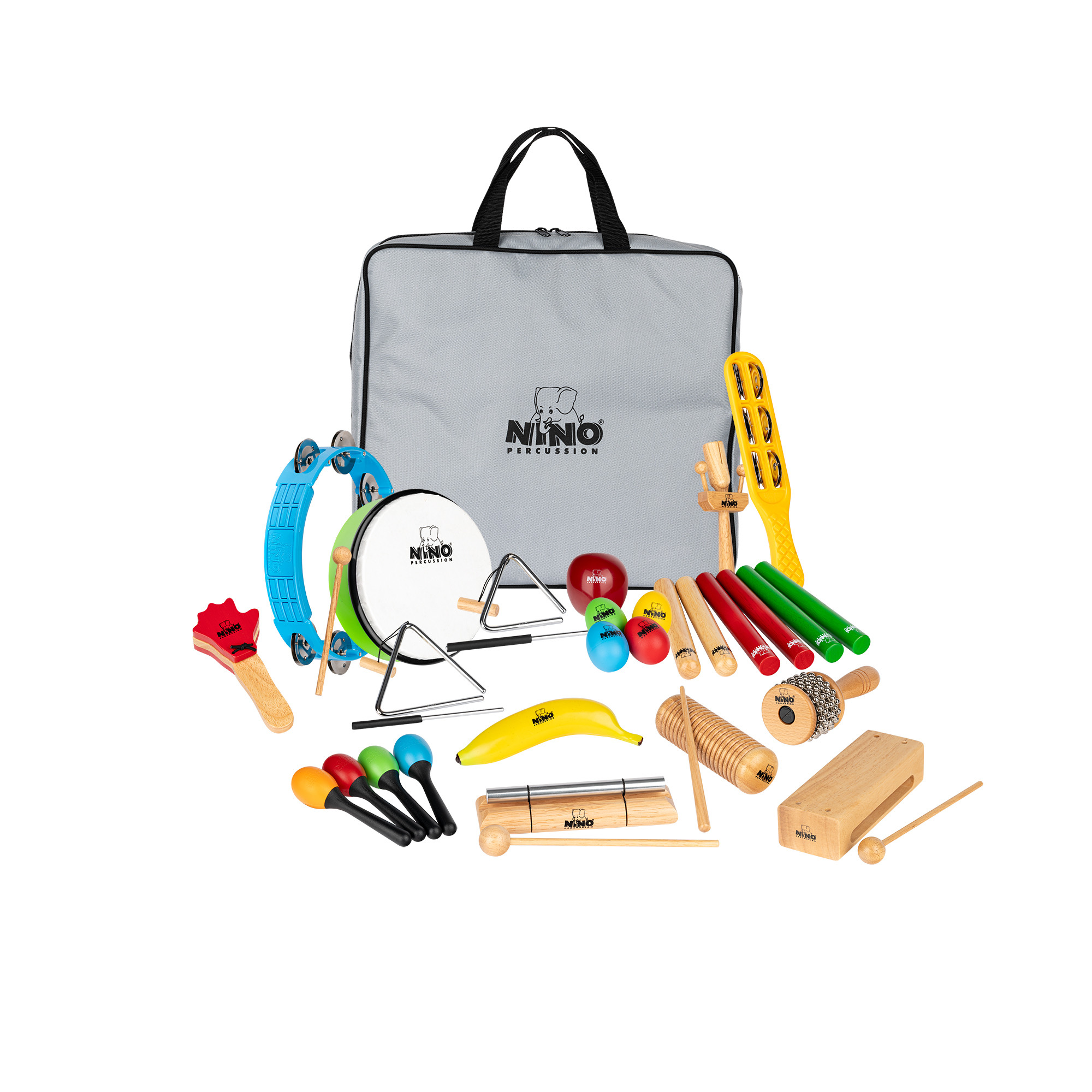 NINO slagverkssett, 24 stykki í léttri "ferðatösku"