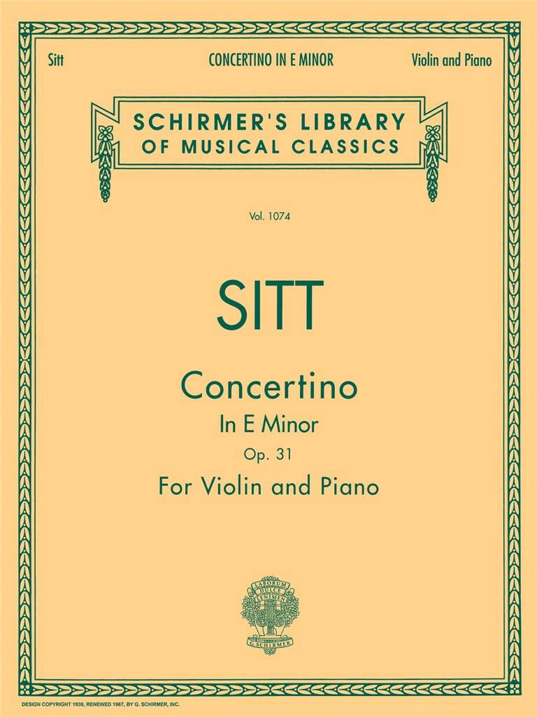 Sitt: Concertino in e-minor Op.31, fiðla og píanó