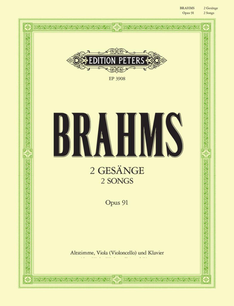 Brahms: 2 Songs Op.91 For Alto Voice, Viola & Piano